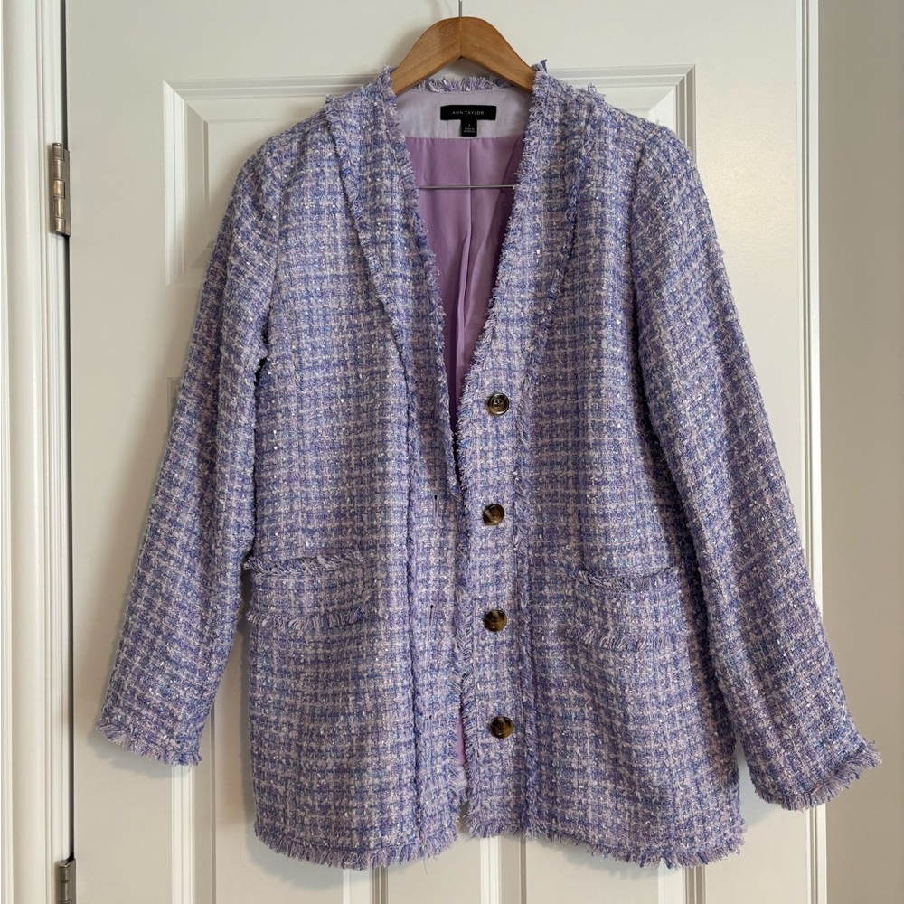 Ann Taylor Lavender Tweed Blazer